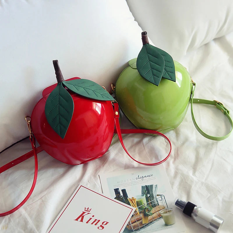 Circular Green Leaves Shoulder Messenger Handbag