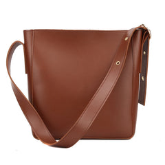 Hot PU Leather Women's Bucket Bag Large Capacity Retro Crossbody Bag