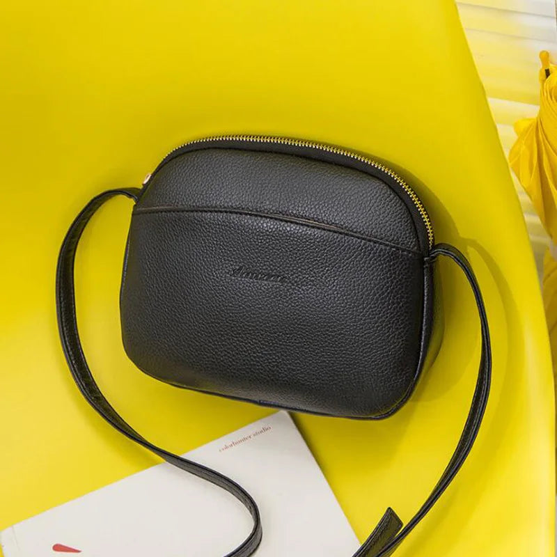 Litchi Pattern Leather Shoulder Bag Crossbody for Women