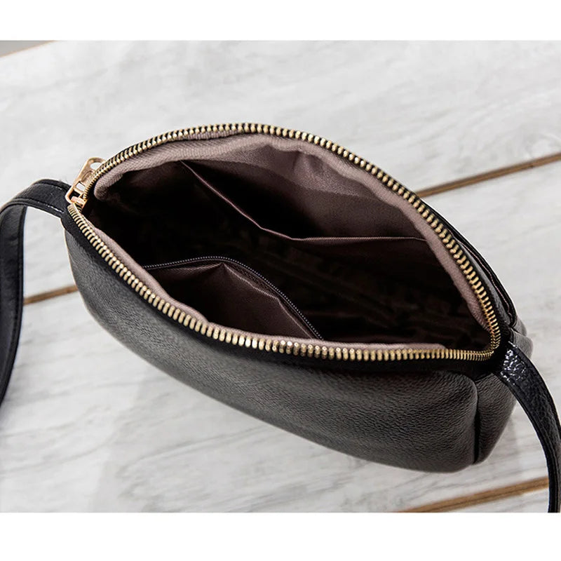 Litchi Pattern Leather Shoulder Bag Crossbody for Women