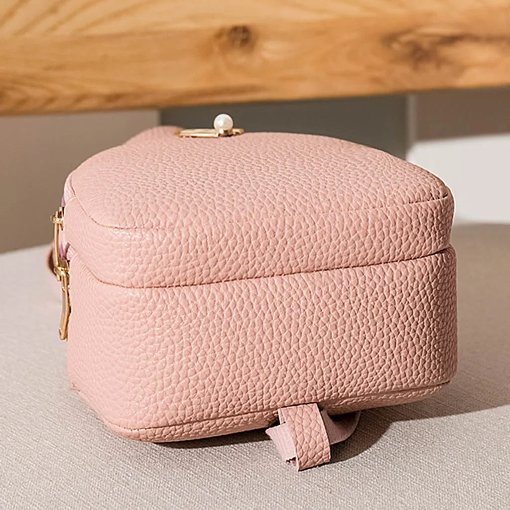 Women Small Backpack Letter Purse Mobile Phone Messenger Bag