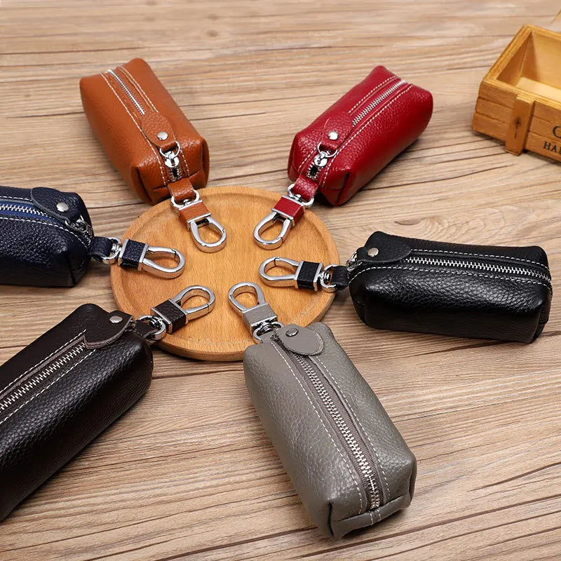 Leather Women's Key Bag Car Key Case Unisex Family Key Case