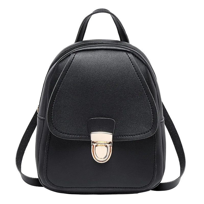 Girls Mini Leather Backpack Women Shoulder Bag School Rucksack