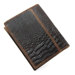 Men Real Leather Dragon Emboss Standard Wallet