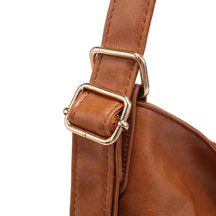 Hot Oil Wax Leather Soft Brown Handbag for Women