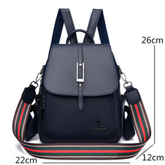 Women's PU Leather Backpack Casual College Style Travel Bag