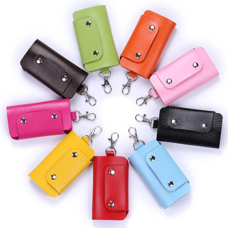 Hot Buckle Keychain Holders Pu Leather Style Key Wallets