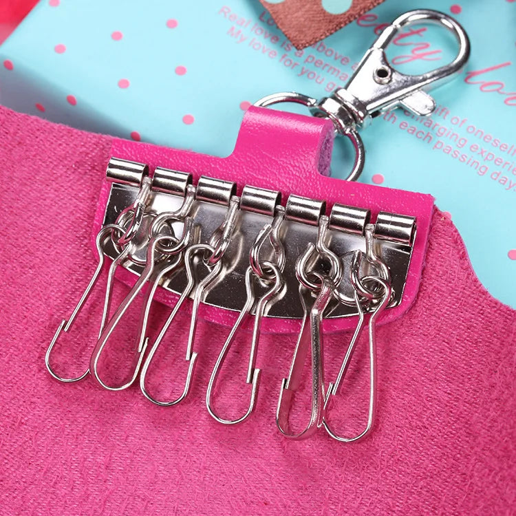 Hot Buckle Keychain Holders Pu Leather Style Key Wallets