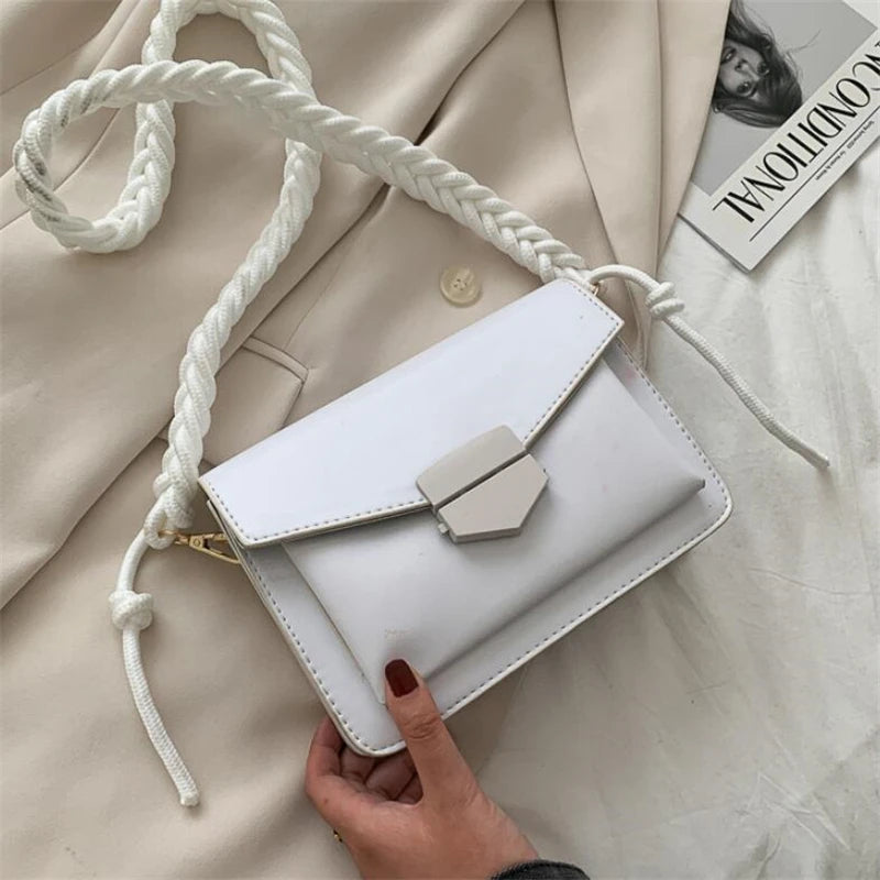 Small Shoulder Crossbody Flap Bag Purse Solid Female Handbag PU Leather Pouch