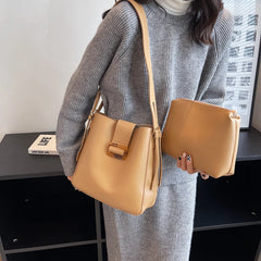 Solid Women Handbag Large Capacity Shoulder Bags PU Leather Wild Bags Sac a Main