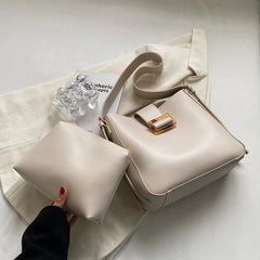 Solid Women Handbag Large Capacity Shoulder Bags PU Leather Wild Bags Sac a Main