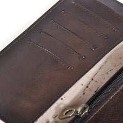 Men's Leather Checkbook Chain Organizer Long Wallet Purse Clutch