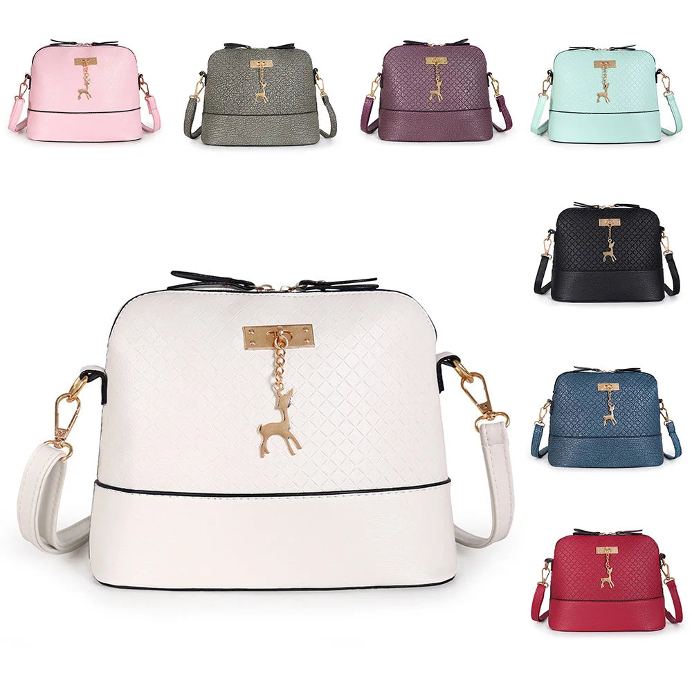 Mini Shell Shape Messenger Bag with Deer Toy