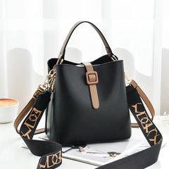Stylish Wide Strap Bucket Bag for Women