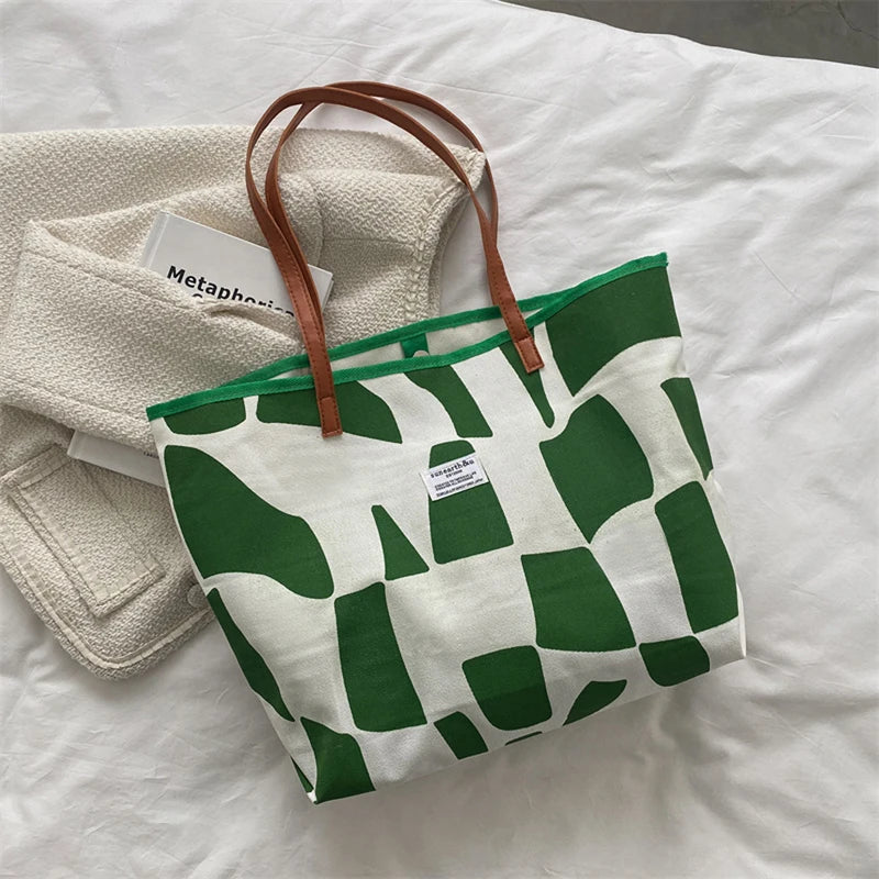 Women's Geometric Pattern Shoulder Bags Large Capacity Tote Bags