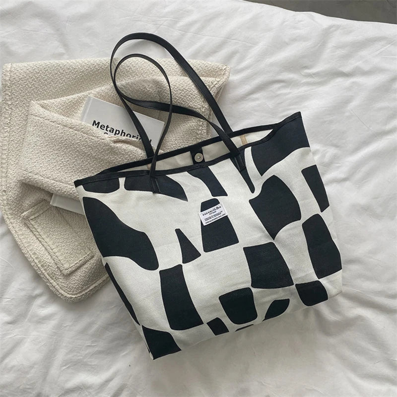 Women's Geometric Pattern Shoulder Bags Large Capacity Tote Bags