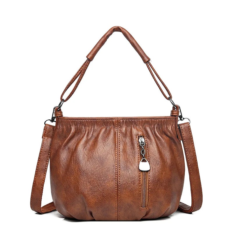 Women's Retro Shoulder Bag Multi-layer Messenger Bag