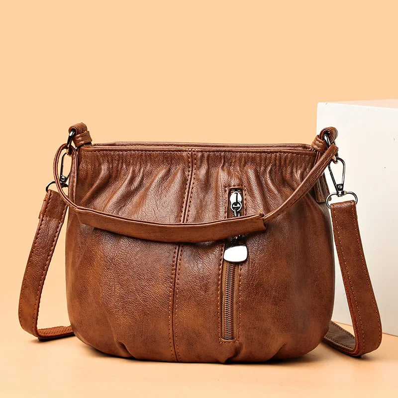 Women's Retro Shoulder Bag Multi-layer Messenger Bag