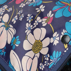 Flower Print Waterproof Backpack Handbag for Shopping