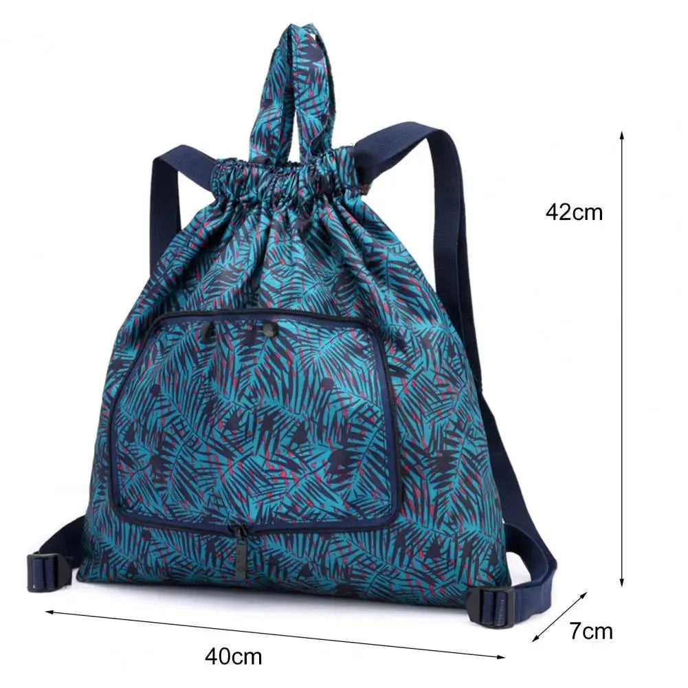 Flower Print Waterproof Backpack Handbag for Shopping