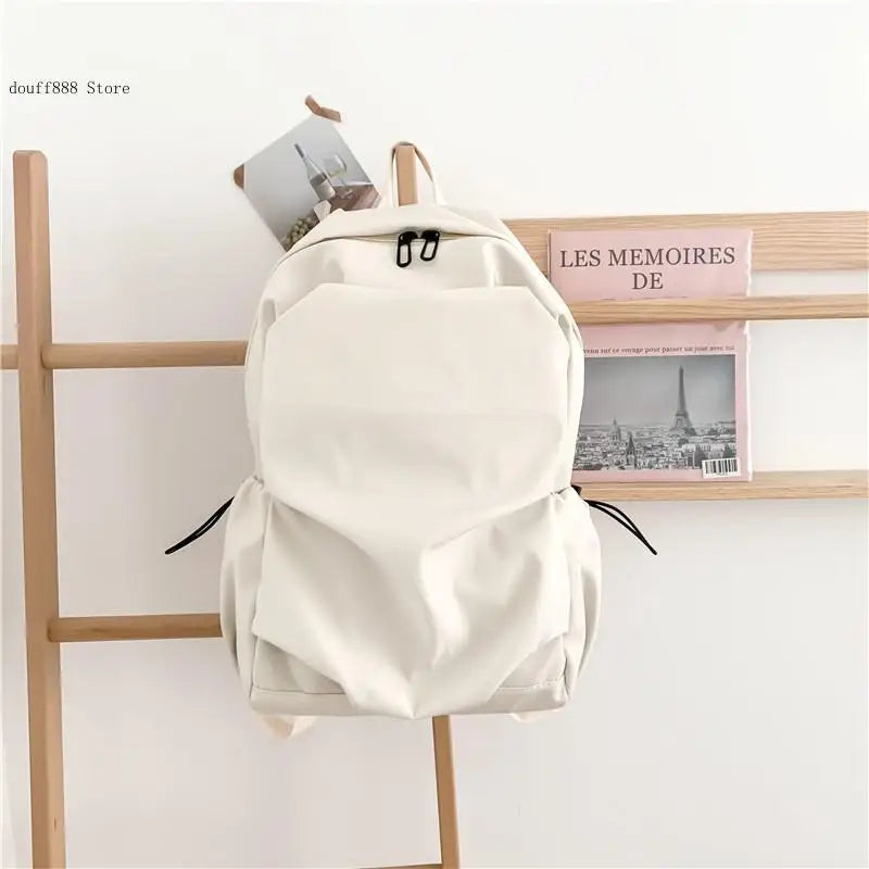 Solid Casual Backpack for Teenage Girls High Capacity Women Travel Bagpack
