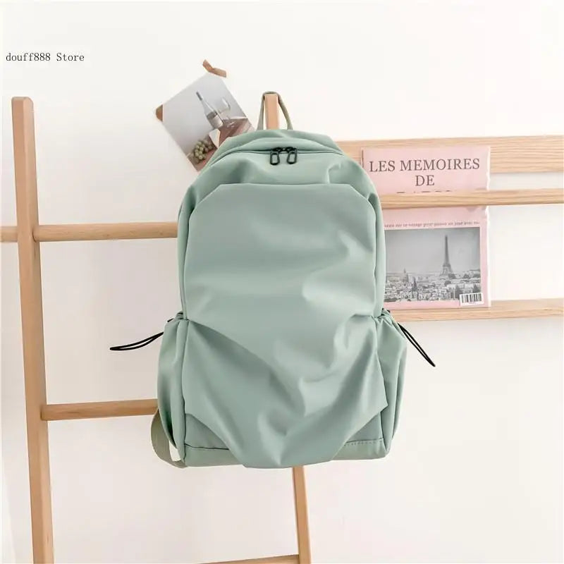 Solid Casual Backpack for Teenage Girls High Capacity Women Travel Bagpack