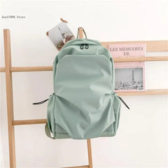 Solid Casual Backpack for Teenage Girls High Capacity Women Travel Bagpack