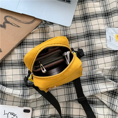 Embroidered Canvas Crossbody Bag Women Flower Flap Shoulder Phone Bolsa