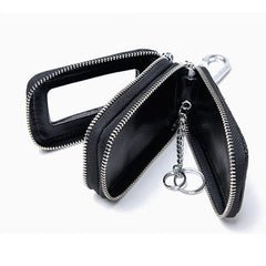 Crocodile Pattern Car Key Bag Double Zipper Keychain Case