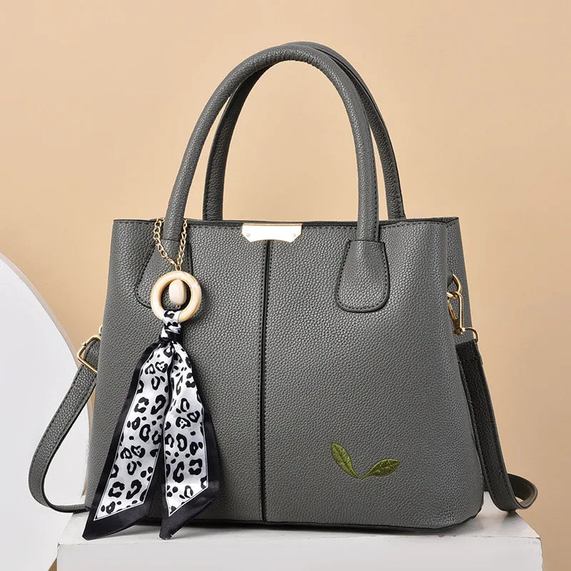 Women Temperament Large Capacity Silk Scarf Handbag High Crossbody Bag