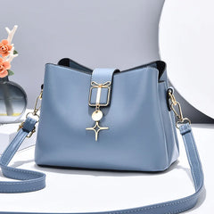 Large-Capacity Bucket Bag Women's Shoulder Bag Soft Leather Messenger Bag