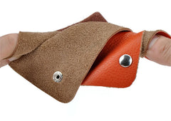 Leather Car Key Holder Zippered Key Wallet for Man