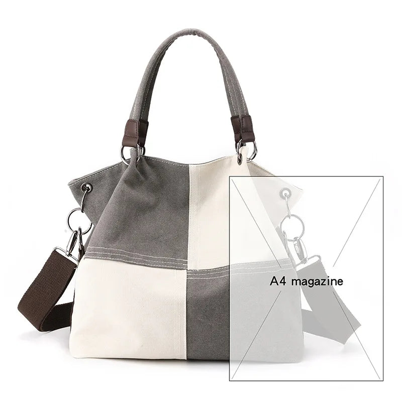 Casual Canvas Bag Women Portable Messenger Bag Large Capacity Bag
