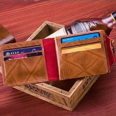 Men's Short Wallet Magnetic Buckle Double Line Hundred Dollar Wallet
