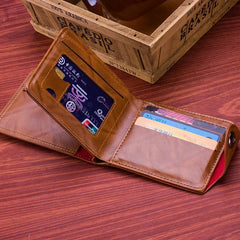 Men's Short Wallet Magnetic Buckle Double Line Hundred Dollar Bill Wallet