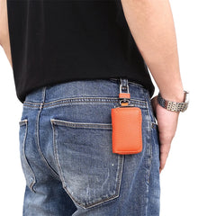 Mini Car Key Holder Zippered Leather Key Wallet for Man
