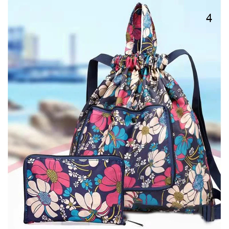Printed Drawstring Backpack for Outdoor Activity