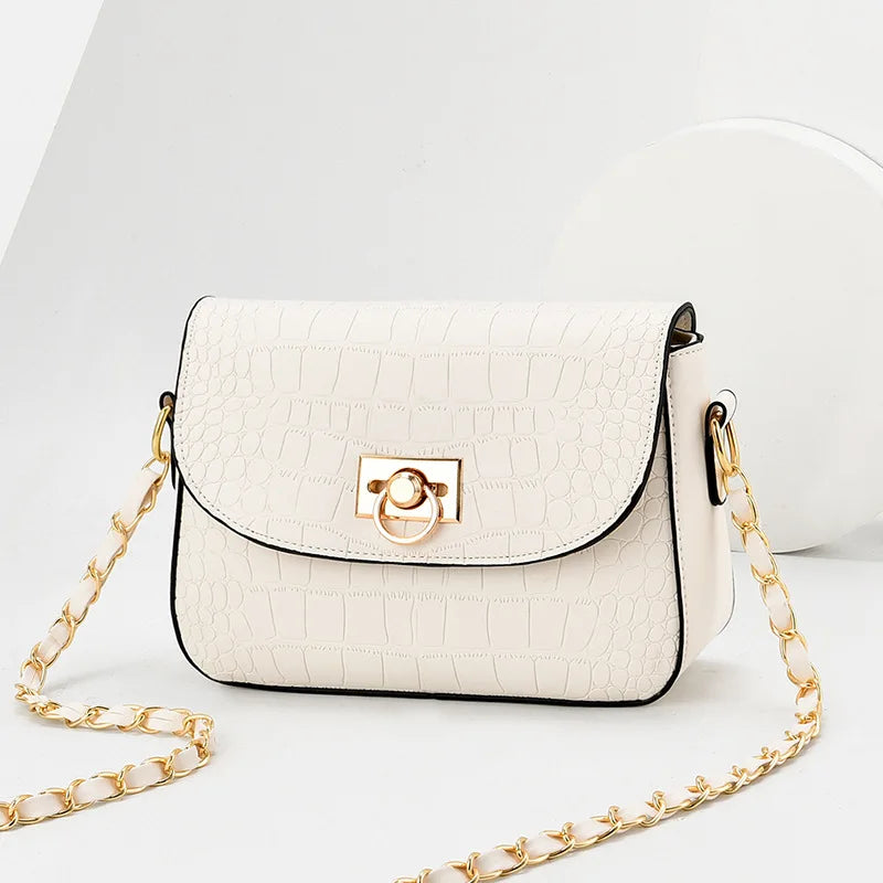 One-shoulder Messenger Bag Crocodile Pattern Small Square Bag