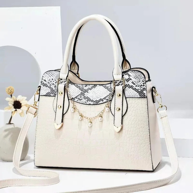 Snake Pattern Chain Stone Pattern Women's Shoulder Bag