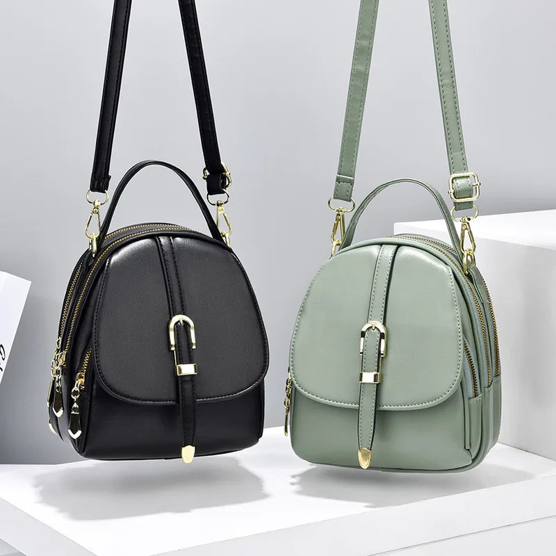 Soft Leather Women's Small Backpack Shoulder Bag