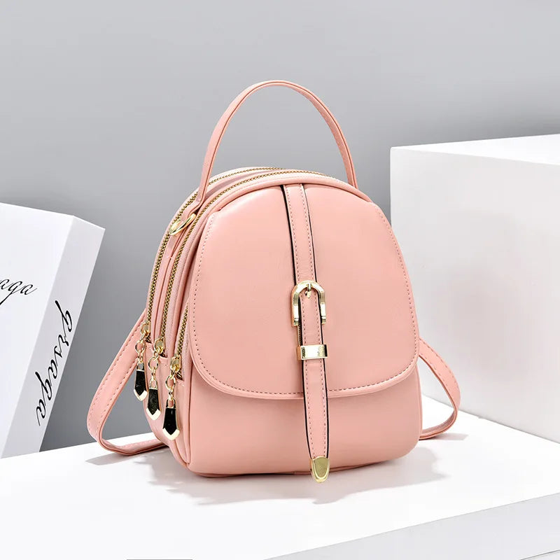 Soft Leather Women's Small Backpack Shoulder Bag