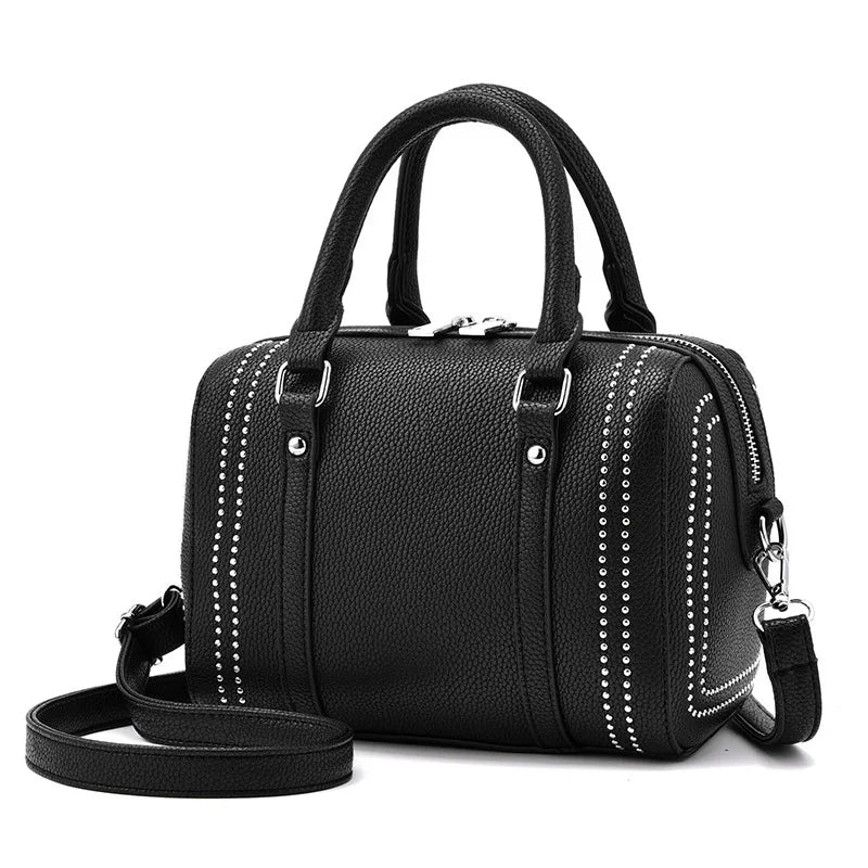 Autumn Pillow Bag Messenger Shoulder Rivets Women Handbag