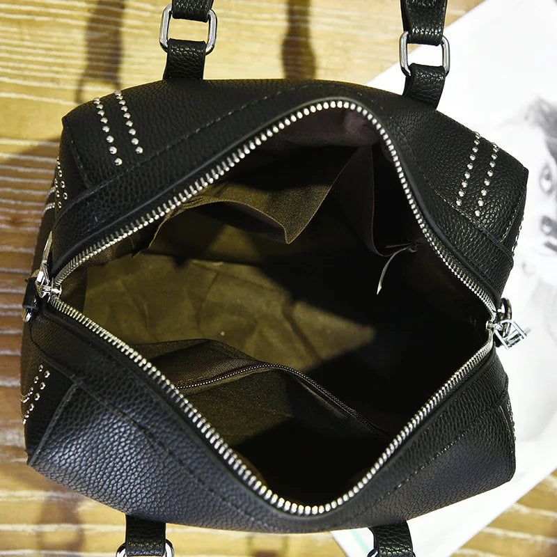 Autumn Pillow Bag Messenger Shoulder Rivets Women Handbag