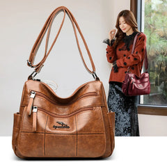 Soft Leather Crossbody Bag for Women Casual Shoulder Bag Ladies Bolsos