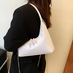 Solid Small PU Leather Shoulder Bag Chain Handbags for Women