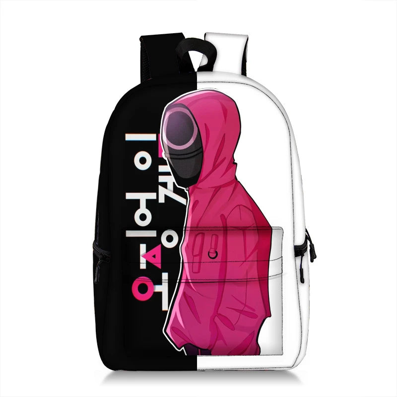 Squid Game Backpack Reduce Burden Large-Capacity Student School Bag