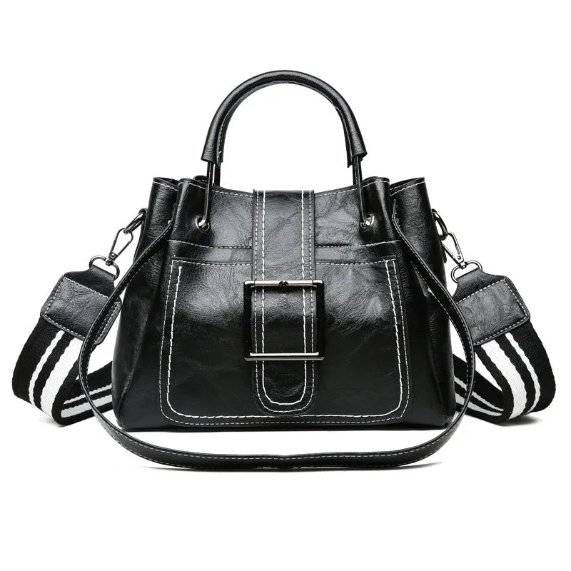 Casual Large Capacity Bucket Bag Women Shoulder Messenger Handbag