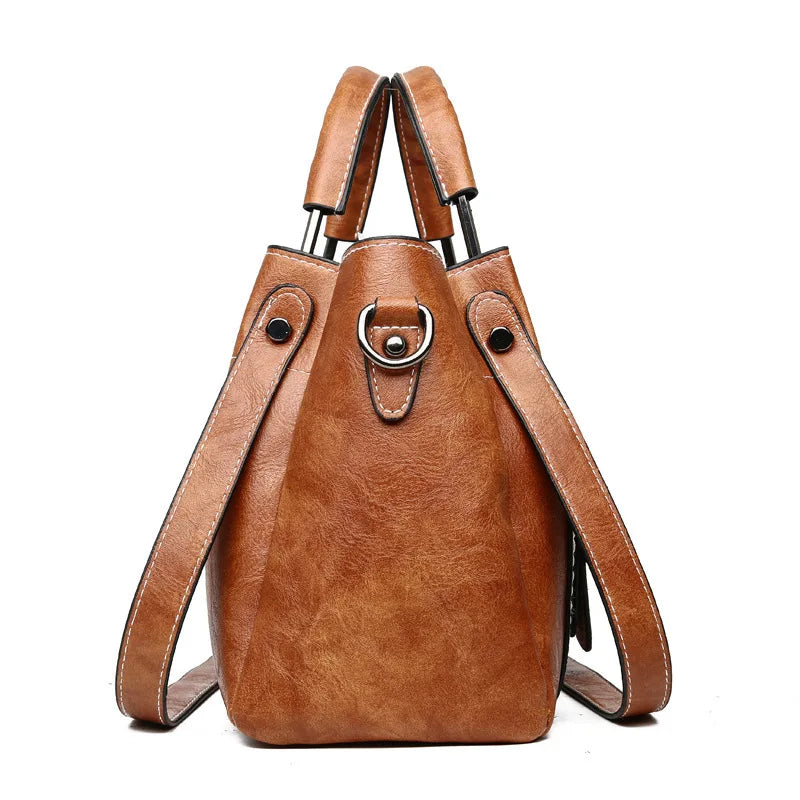 Casual Large Capacity Bucket Bag Women Shoulder Handbag