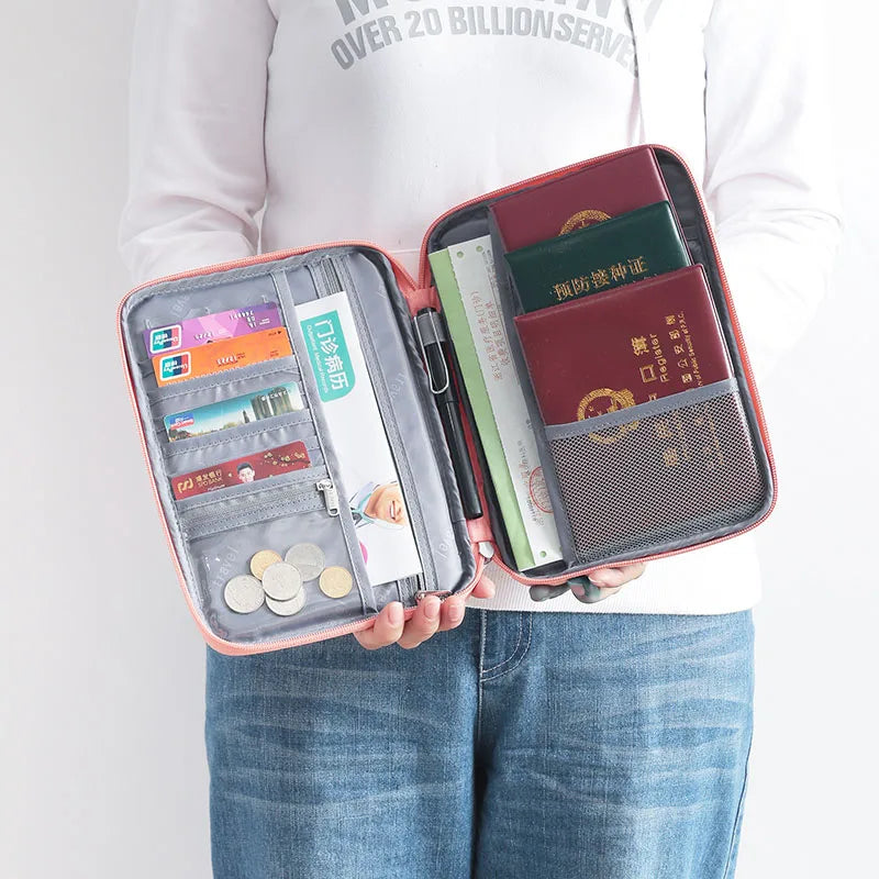 Waterproof Travel Wallet Family Passport Holder Document Case Organizer