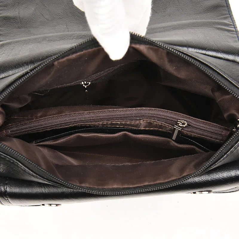 Women Leather Messenger Bag Handbags High Female Vintage Crossbody Bags